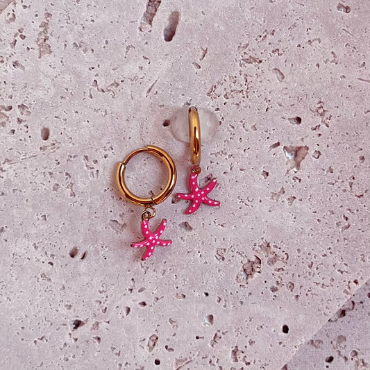 Coral Star - Dark Pink | Earrings