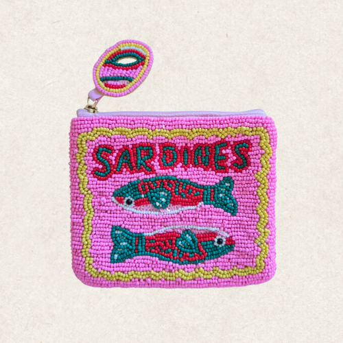 Sardines Beaded Pink | Clutch/Purse
