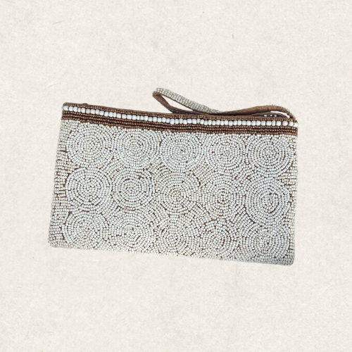 White Sand Beaded | Clutch Purse