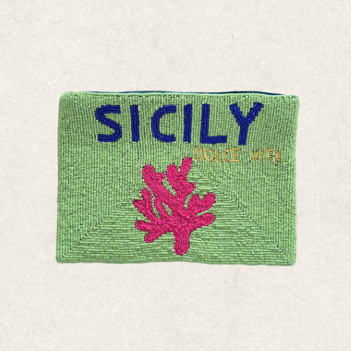 Sicily Beaded Green | Clutch