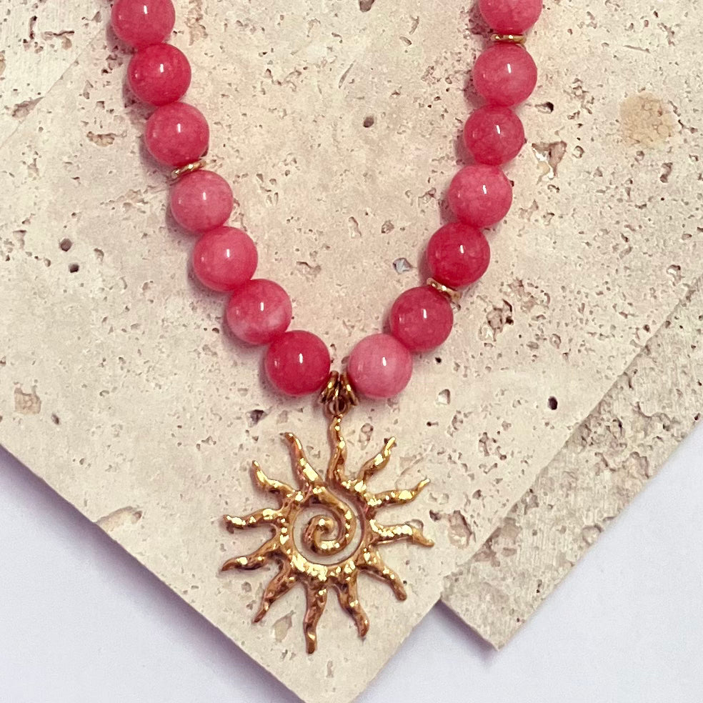 Fiamma Sole, Strawberry Chalcedony | Necklace
