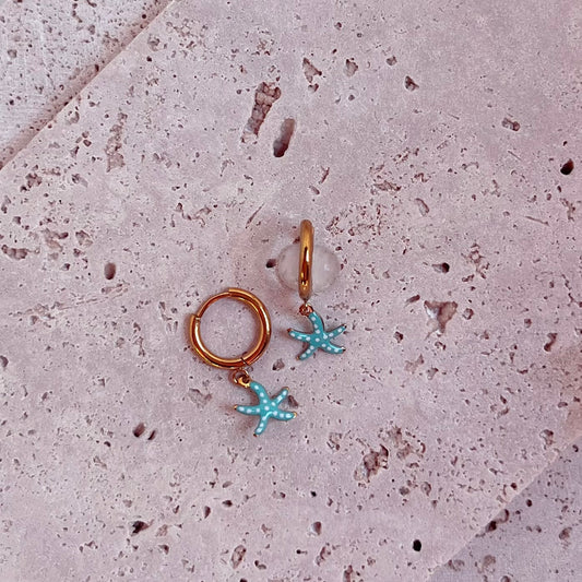 Coral Star - Aqua | Earrings