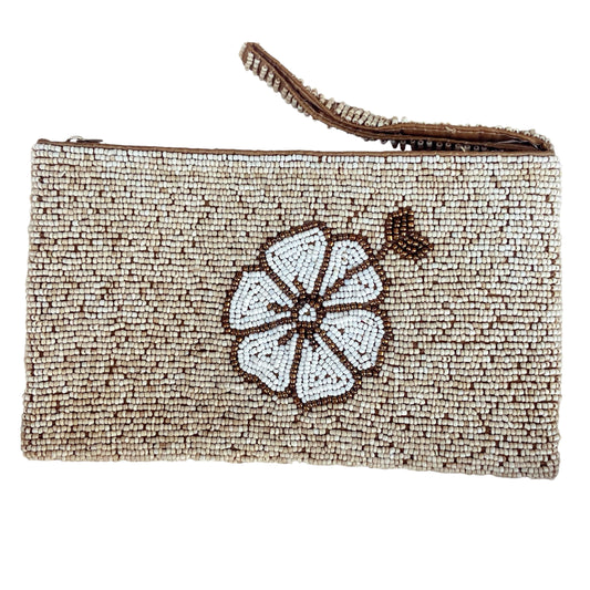 On Vacation White Beaded | Clutch Purse