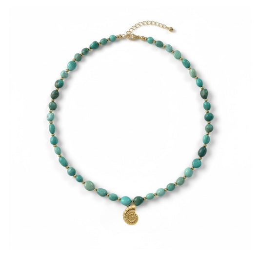 Seashell Lava, Amazonite | Necklace