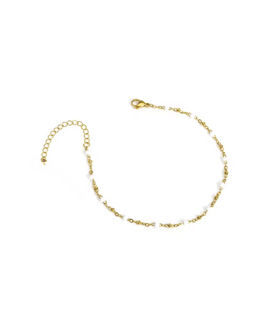 Beach Days, White | Anklet